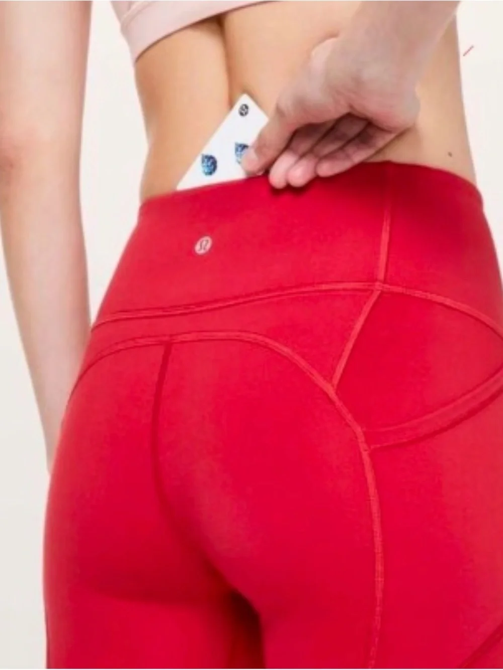 lululemon Crop Leggings in Bright Red Size 8